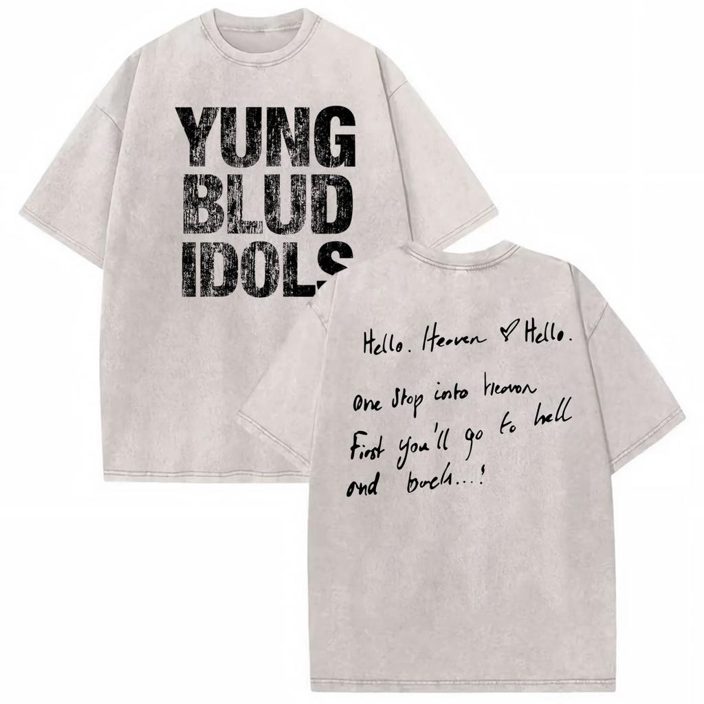 Youngblud Idols The World Tour Tee Shirt Unisexs Women Vintage Washed High Street T Shirt Summer Cotton Comfort Tshirts