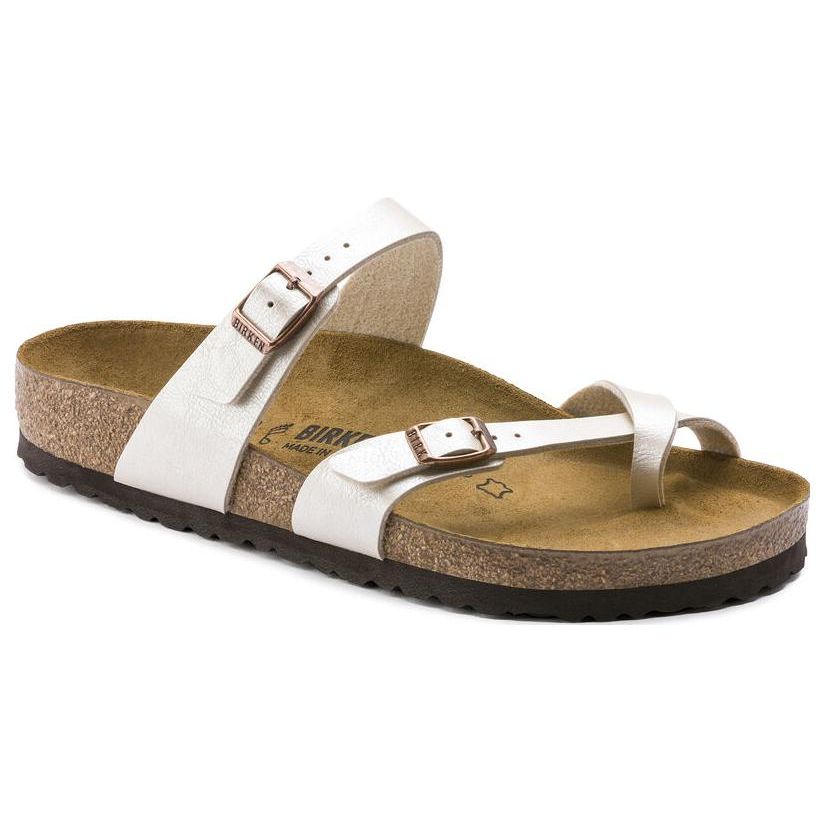 Birkenstock Мягкие удобные плоские универсальные открытые дышащие шлепанцы Женские сандалии Жемчужно-белые 0071661