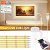 Tuya Smart Life APP WiFi Управление COB Светодиодная Лента 5В USB Диммируемая Светодиодная Лента 320 светодиодов Линейный Свет для Стены Кухонного Шкафа