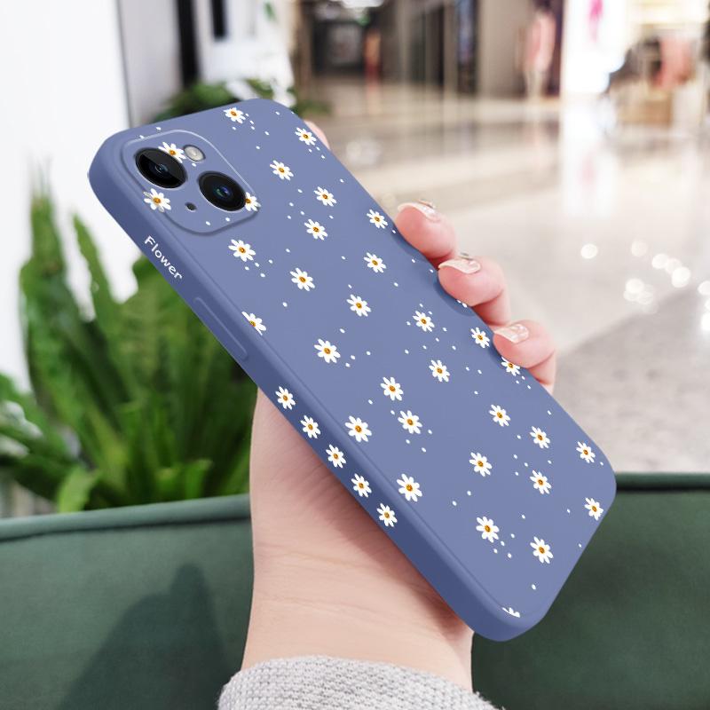 Цветочный чехол с ромашками для iPhone 17 17 Air 16 15 14 13 12 11 X XR XS Plus Pro Max Mini Силиконовый чехол