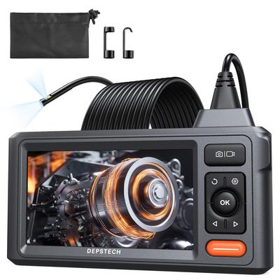 DEPSTECH Двойной IPS 1080P Эндоскоп Тонкий IP67 Светодиодный Мешок на шнурке Идеально подходит для дома, автомобиля, сантехники и с 5-метровым кабелем Фиброскоп, Объектив, 5-дюймовый монитор,