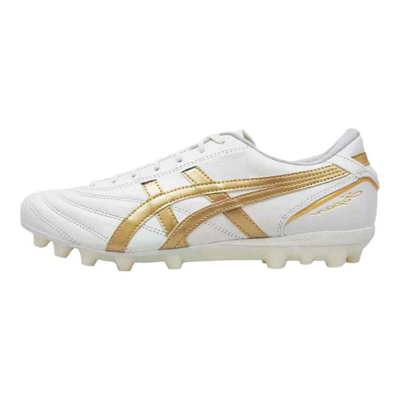 Asics C3 Удобный Ag (Гелевые короткие шипы) Бутсы из кожи кенгуру с нескользящей подошвой Мужские футбольные бутсы Platinum 1103A121-104