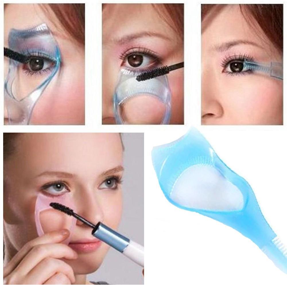 Crystal Protect Eyes 3-In-1 Eyelash Comb Template Applicator Tool Mascara Shield Make Up Brush