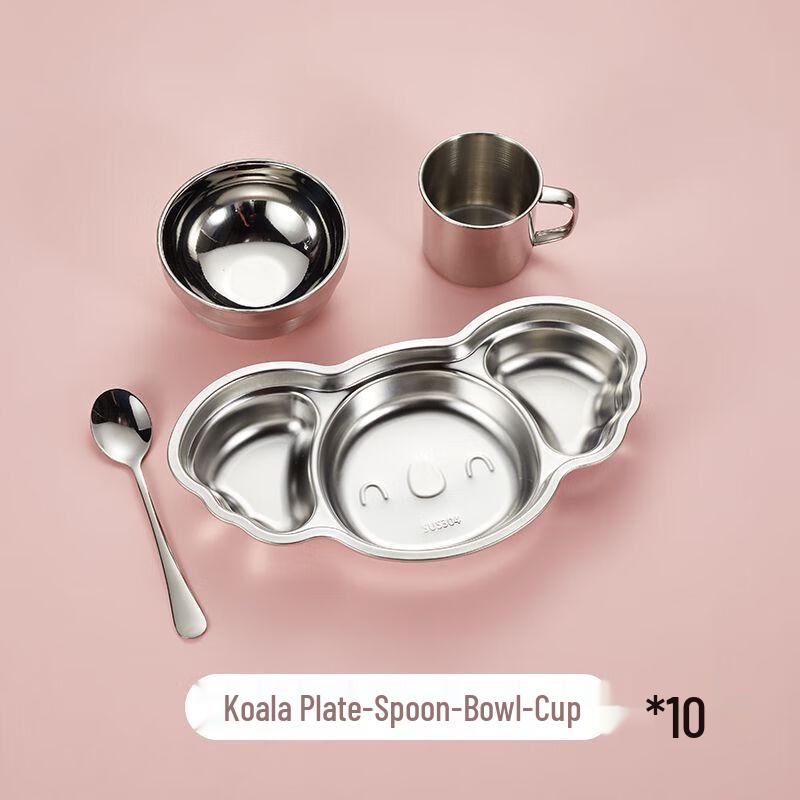 Kids' 304 Stainless Steel Divided Dinner Plate Set