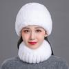 New Rex Rabbit Fur Hat Winter Women Going Out Cold Proof Warm Beanie Hat Elastic Real Wool Knitted Hat