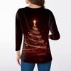 Women's Tops Three-quarter Sleeve Shirt V-neck Loose Casual Shirt Print T-shirt