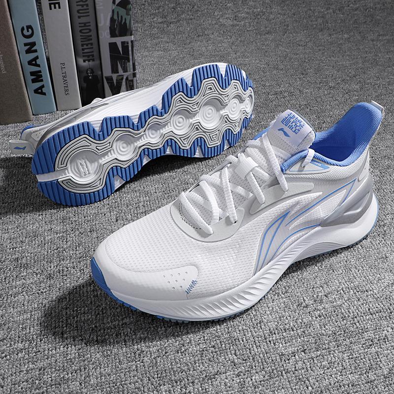 Кроссовки Li Ning Yue Ying 3.0 Minimalist Trend с амортизацией, нескользящие, дышащие, с низким верхом, мужские кроссовки белого и синего цвета ARHU023-5