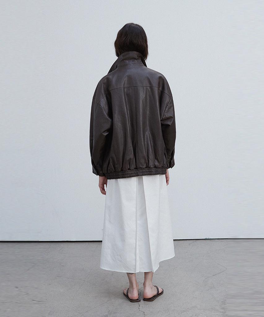 VERDEMAR Vegetable Lambskin Overfit Blouson_Deep Brown