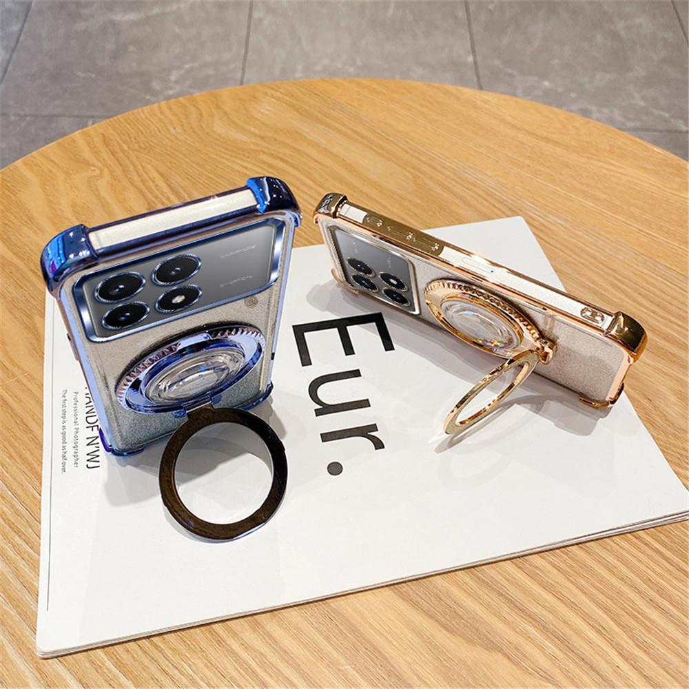 Чехол для телефона с подставкой-кольцом с блестками-зыбучим песком для Xiaomi Poco X6 Pro 5G X6 X3 NFC M6 Pro C65 12T 13T Pro Мягкий силиконовый противоударный чехол