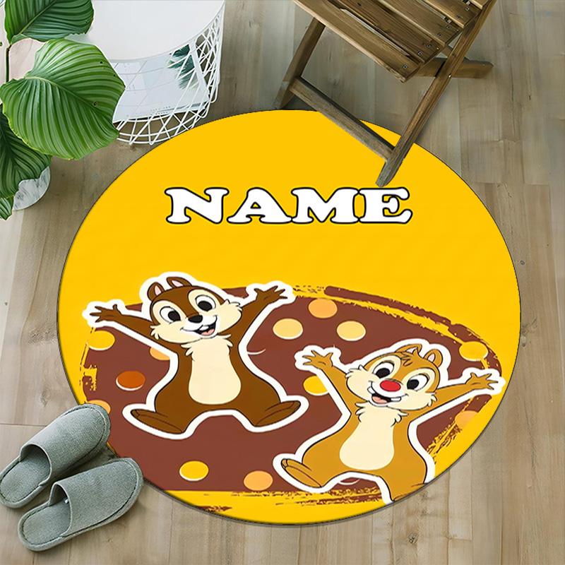 Customizable C-Chip 'n' Dale Round Non-Slip Carpet - Ideal for Garden, Picnic, Office, Perfect for Decoration, Suitable For All Seasons