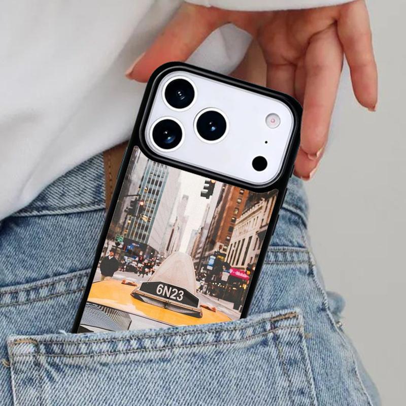 Чехол для телефона с изображением желтых такси Нью-Йорка для iPhone 17ProMax 12 13 14 15 16e 17 Pro Max Plus Air Cover