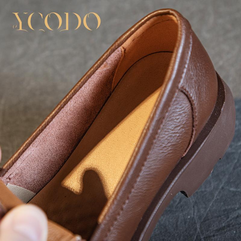 Лето-осенние удобные дышащие нескользящие лоферы из натуральной кожи для женщин и девочек-студентов