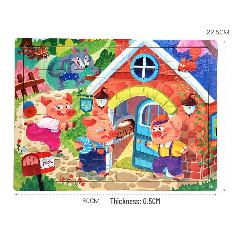 Temu 60-Piece Wooden Cartoon Puzzle for Early Childhood Education