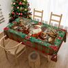 Christmas Tablecloth Winter Snowman Xmas Tree Wreath Design Rectangle Tablecloths Washable Fabric Table Cover for Dining Holiday Parties Decor
