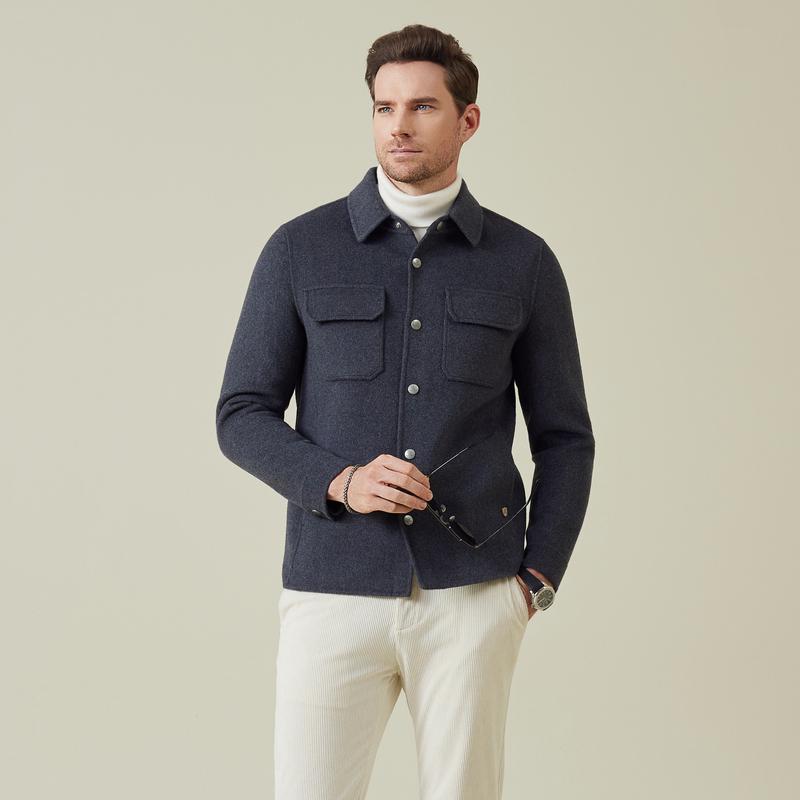 [Old Money Wind Wool] 2025 Autumn Men's Embroidered Thick Jacket 3507