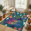 Desert Cactus Theme Soft Crystal Velvet Rug Custom Name & Text Print Non Slip Floor Rug for Bedroom Living Room