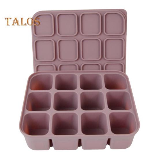 Силиконовый лоток для льда с крышкой, гибкая форма для льда без BPA на 12 кубиков, экономящая место, легко снимаемая, штабелируемая квадратная форма для льда