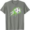 Grunge Soccer Ball Splash Graphic Tee Breathable Cotton Short Sleeve Tshirt For Boys And Unisex