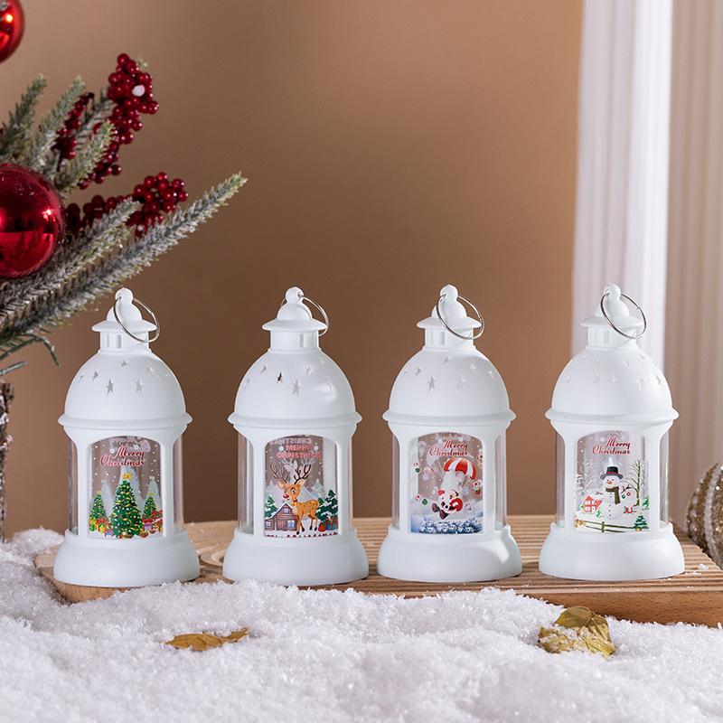 Christmas Decorations Kindergarten Children Gift Nightlight Dessert Table Decoration Christmas Tree Pendant Castle Lantern