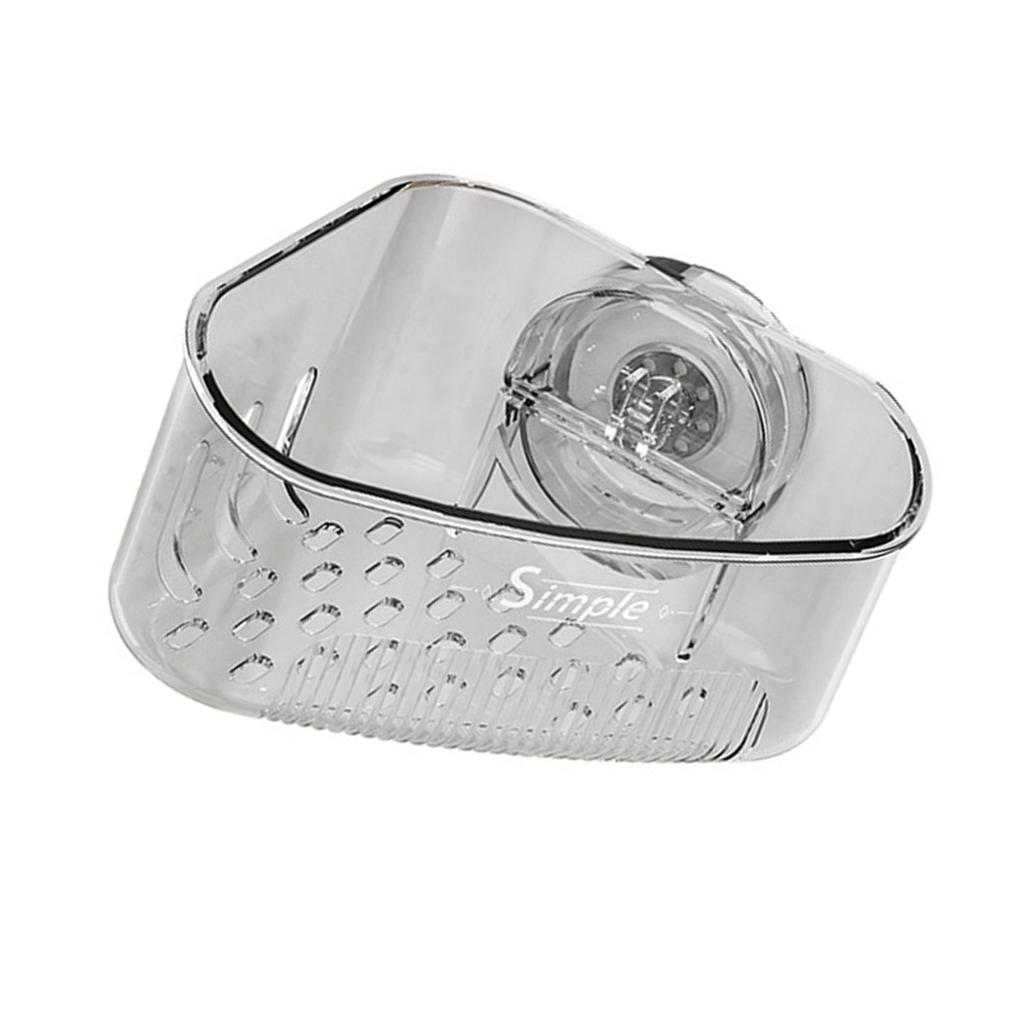 Угловой держатель для губки на присоске с дренажными отверстиями, водонепроницаемый органайзер из АБС-пластика для хранения на кухонной раковине и в ванной комнате