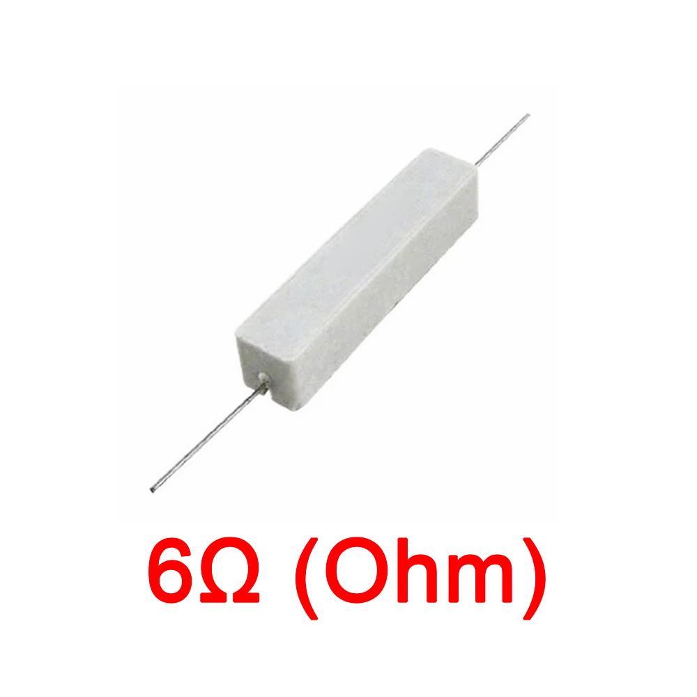 10PCS Wirewound Ceramic Cement Power Resistor Fixed Horizontal 20W Watt 0.1ohm - 100Kohm Vertical Axial Lead Resistance 5% 0.1/0.22/0.47/100/1K R Ohm