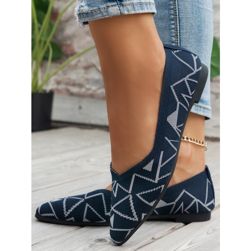 Large Pointed Fly Woven Single Shoes for Women, Thin Casual Shallow Mouth Flat Shoes