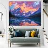 2D plane, 1 piece of snowy lake dusk scene background fabric, photo props, suitable for photo studios and festival celebrations