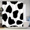 Stylish Animal Print Shower Curtain Black White Cow Skin Pattern For Bathroom Decorations Size: 72 X 84 Inches (180X213Cm)