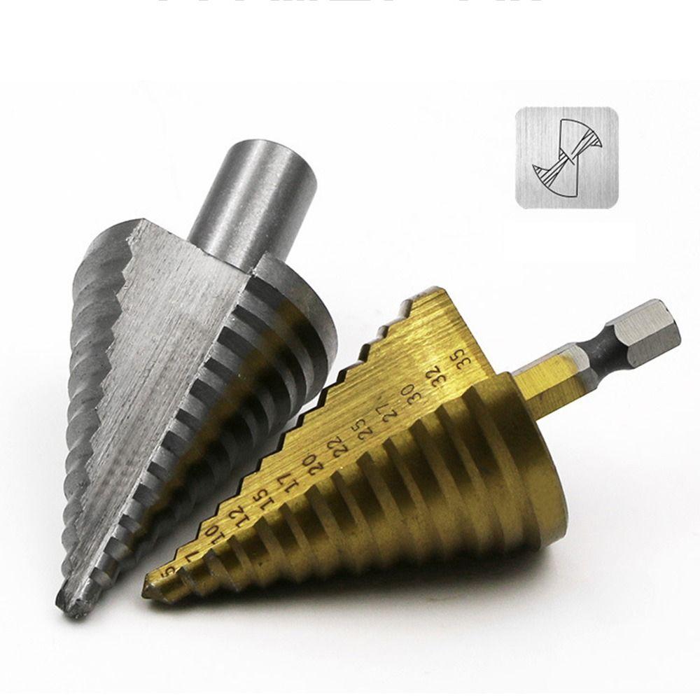 Сверло из быстрорежущей стали 5-35 мм с титановым покрытием, ступенчатое сверло из быстрорежущей стали с прямой канавкой