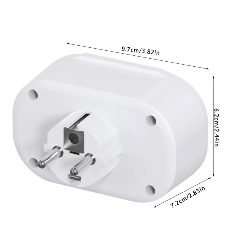 Европейский конвертер розеток с 2 портами и двойной USB-зарядкой, европейские дорожные адаптеры, ABS, для нескольких устройств