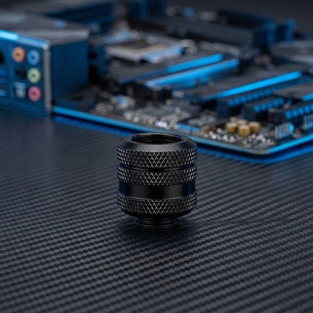 2PCS Silver/Black Pass-Through Fittings G1/4 Water Cooling System Compression Fitting PC Cooling