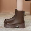 Эластичная версия~ Женские ботинки Мартина 2025 осень и зима новые средней длины универсальные ретро тонкие маленькие толстый каблук тонкие ботинки