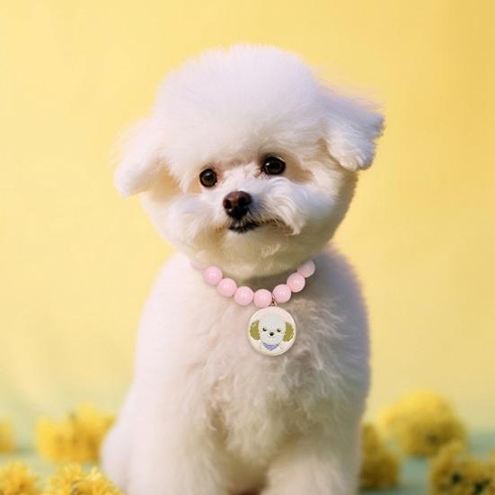 Ожерелье для домашних животных, ошейник из бисера, аксессуары для маленьких собак, невыцветающий искусственный жемчуг, регулируемые украшения для домашних животных