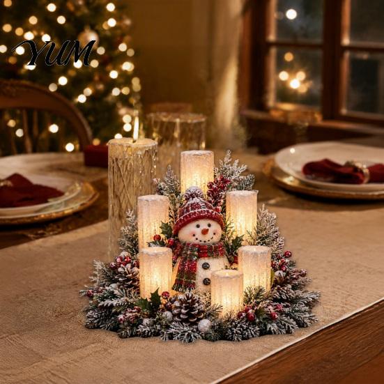 Festival Event Ornaments Christmas Lighted Centerpiece, Atmospheric Ornament with Warm Glow, USB Festive Living Room Accents Powered Plastic