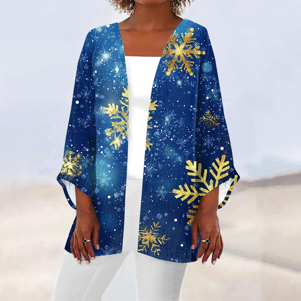 Женская повседневная модная легкая куртка средней длины с принтом, кардиган