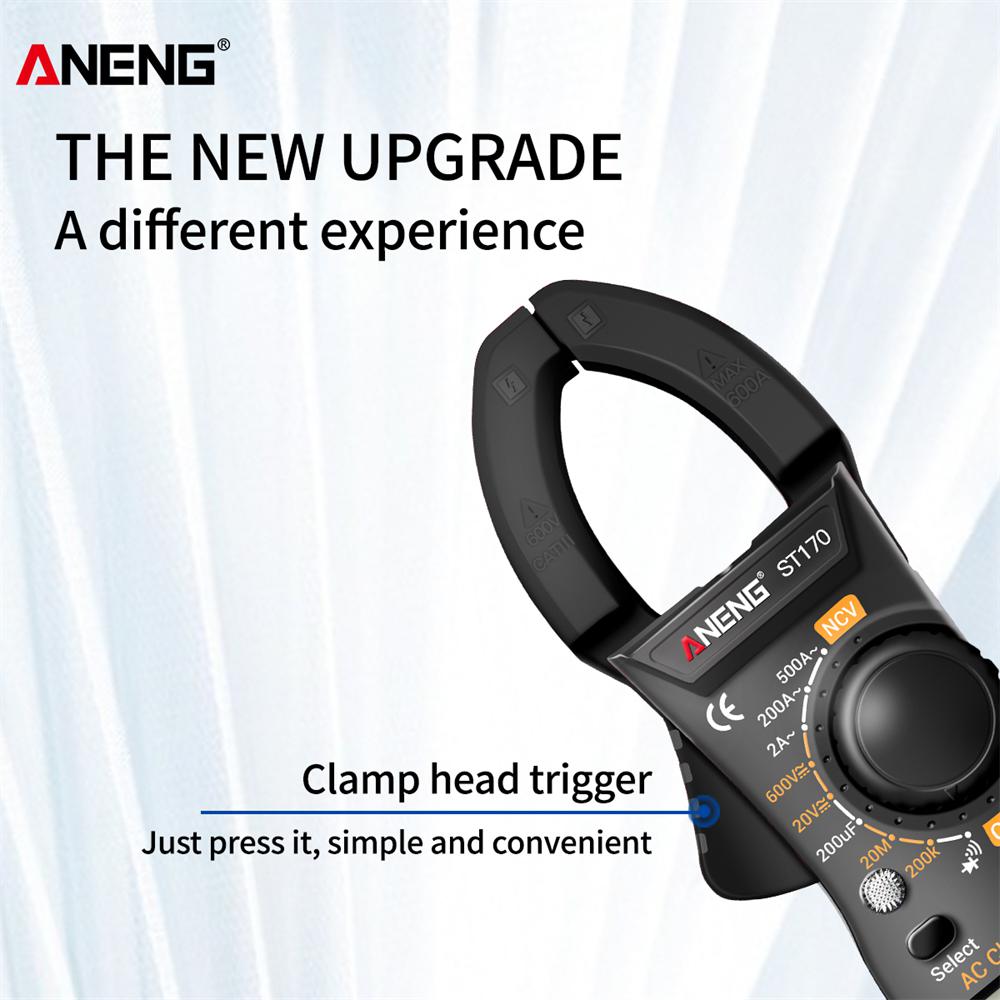 Умные клещи ANENG ST170, 1999 г., цифровой мультиметр с автоматическим выбором диапазона, ЖК-экран, напряжение переменного и постоянного тока