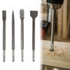 4Pcs Round Shank Hammer Drill Bit Pointed /Flat Bit Rotary Hammer Gouge Set  Tile Slotting