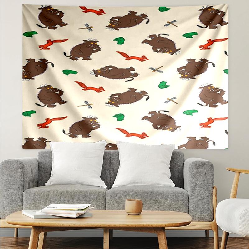 The-Gruffalo Print Tapestry, Backdrop, Easy Setup, Ideal for Bedroom, Office & Living Room, with Aesthetic Wall Hanging Decor.