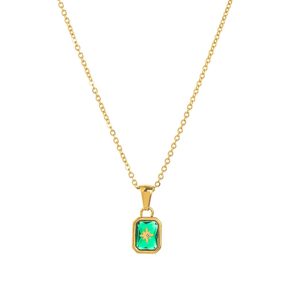 Titanium Steel High Color Retention Polaris Birthstone Necklace 12 Birthday Crystal Star Clavicle Pendant Necklace