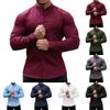 Мужские классические рубашки Slim Fit, эластичные повседневные рубашки на пуговицах с длинными рукавами для мужчин