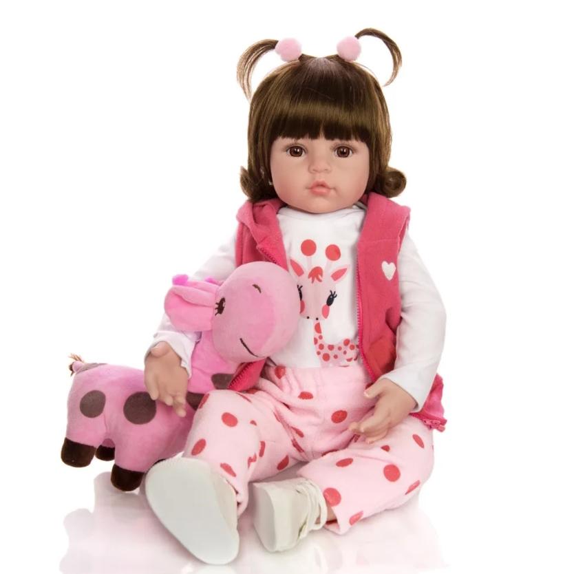 KEIUMI Кукла Reborn Bebe, игрушка, тканевое тело, Реалистичная кукла с жирафом для детей, подарки на день рождения и Рождество
