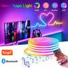 Умная RGB Неоновая Веревочная Светодиодная Лента Tuya Wifi Bluetooth Синхронизация с Музыкой Неоновый Свет Водонепроницаемая Гибкая Неоновая Светодиодная Лента для Декора Помещений и Улицы