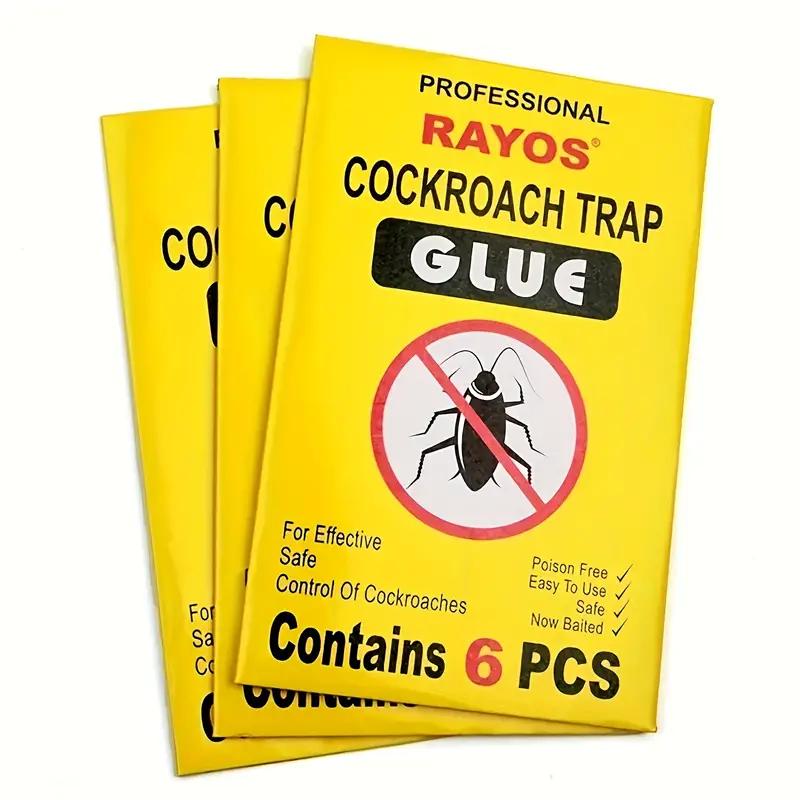 6PCS Ultimate Cockroach Eliminator Traps - Super-Effective Glue Technology, Non-Toxic, Easy Sticker Design for Rapid Pest Control In Homes