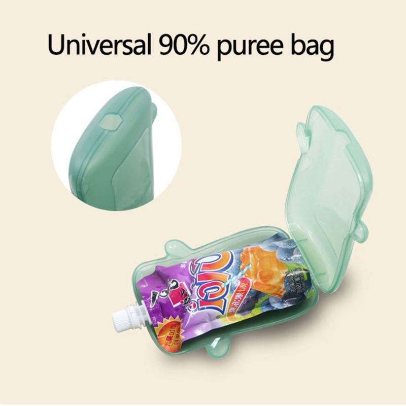 Удобный держатель для пищевых пакетов, держатель для закусок, не дающий беспорядка, соковыжималка для детского питания, полипропиленовый пакет, больше никаких проливаний и сдавливаний