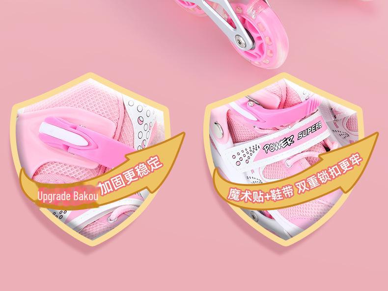 Регулируемые детские роликовые коньки - полный комплект, цветной