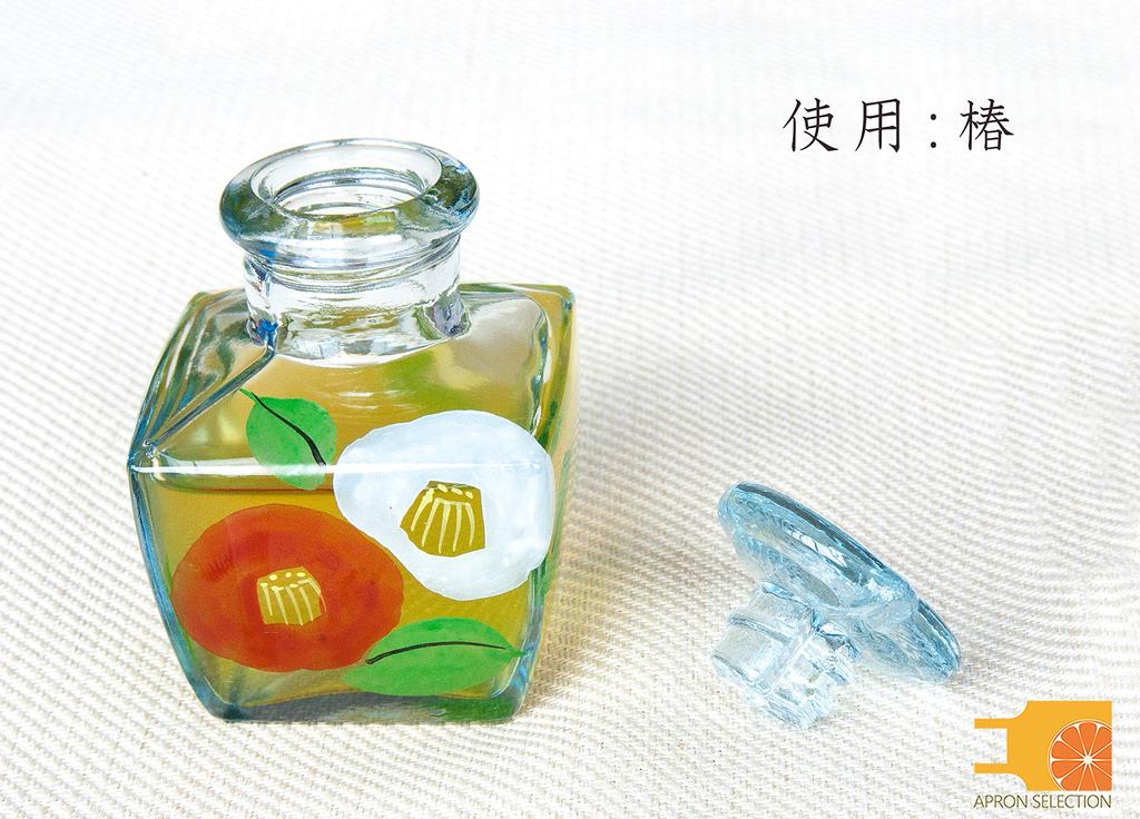 Yagi Kaiho Kaiho Kiln Kyoto-style Painted Glass Soy Sauce Dispenser, Square, Mini, In a Presentation Box (Unkin)