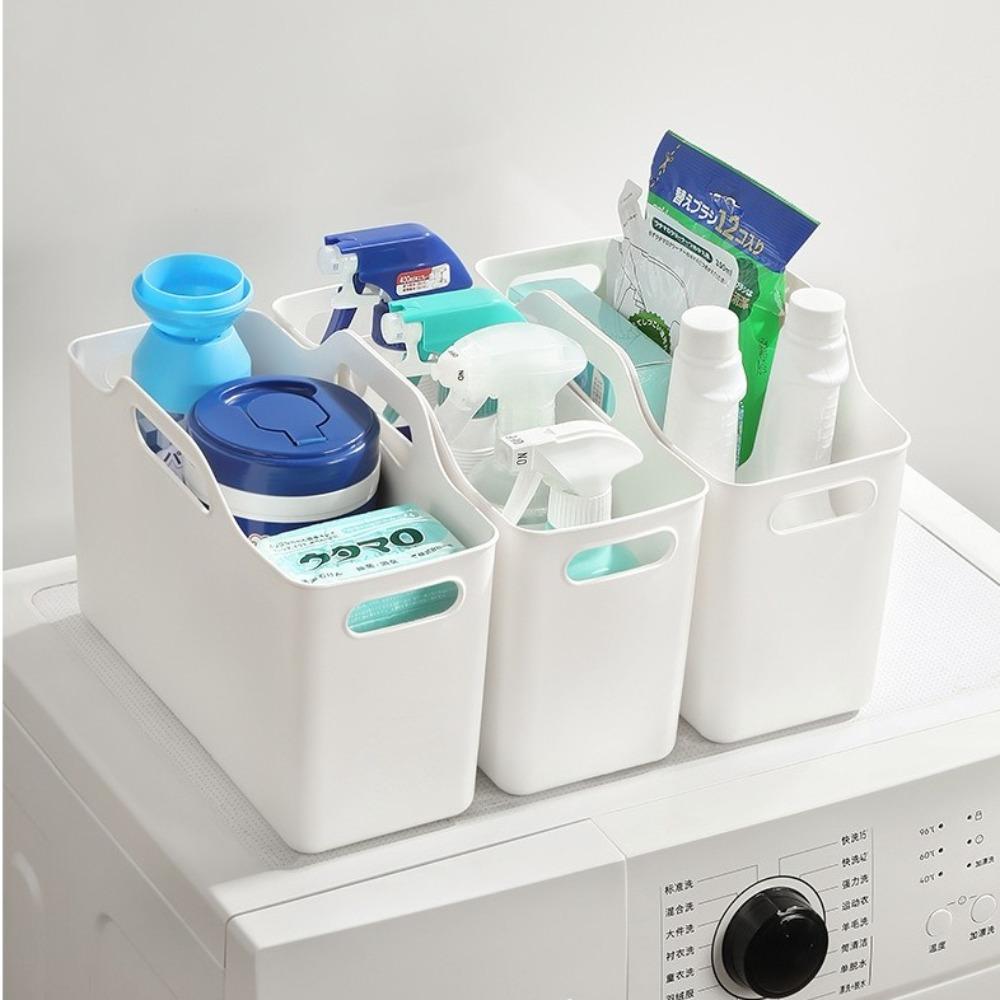 Smooth Edge Storage Basket Transparent Desktop Storage Box Durable Laundry Basket