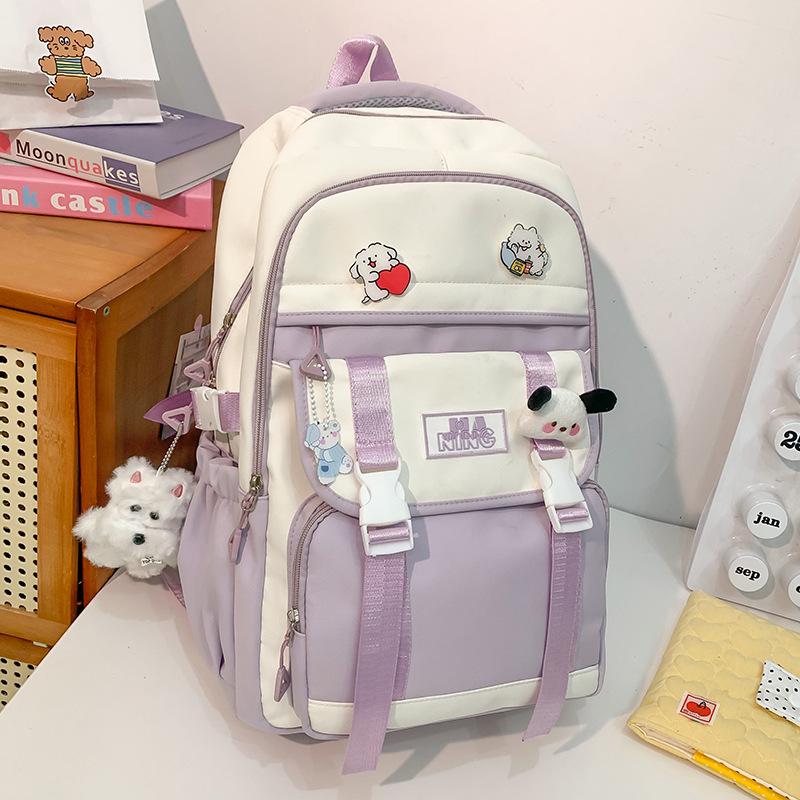 Детские школьные ранцы Ученики начальной школы Девочки Ученики средней школы Большая вместимость Высокий внешний вид Рюкзак из двух частей