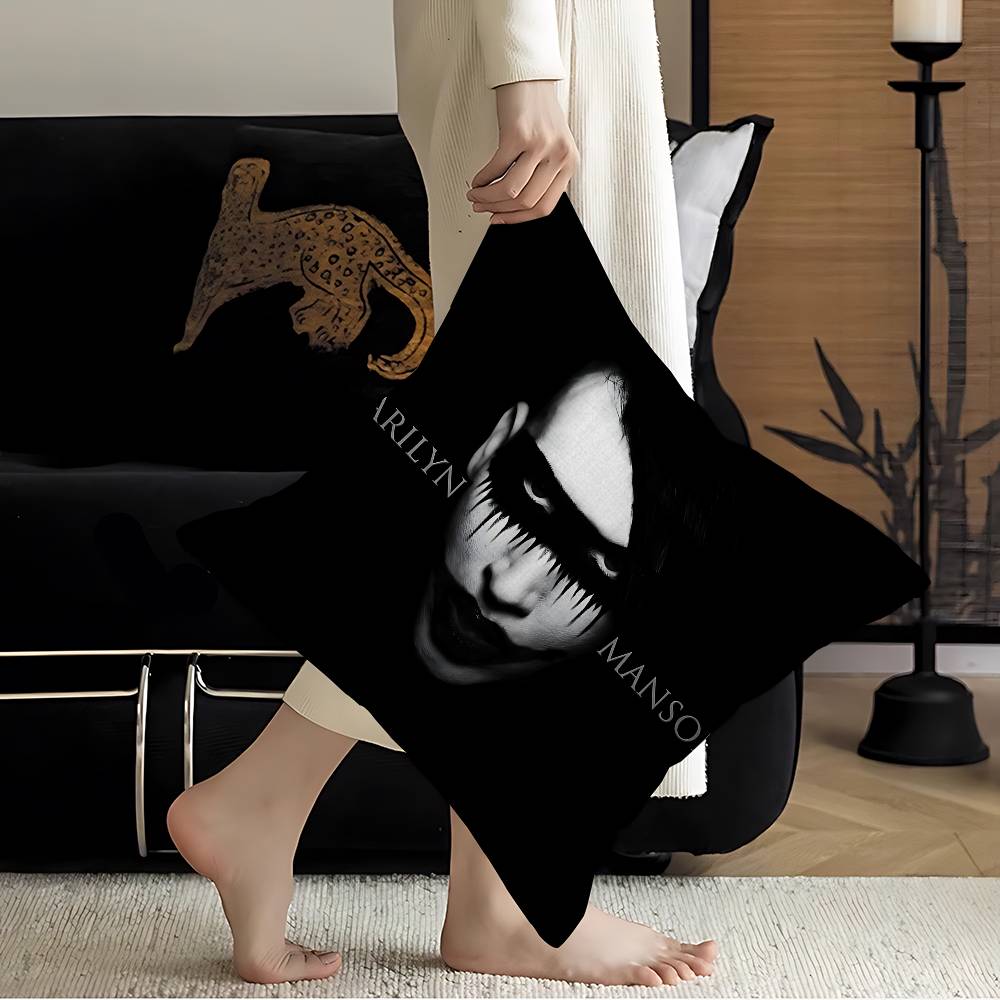 Classic Rock Band MMarilyn MManson Pillow Gift Home Office Decoration Bedroom Sofa Car Cushion Cover Case 45x45