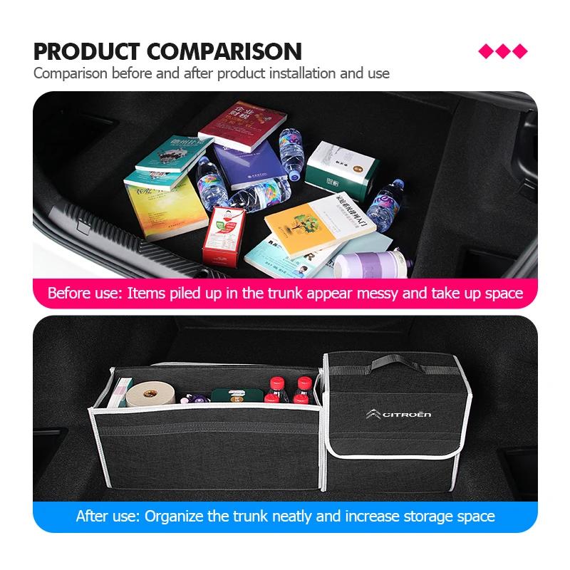 Felt Car Trunk Storage Box Folding Travel Organizer Tool Case For Citroen C4 C3 C5 C1 C2 C6 VTS C4L DS3 DS4 DS5 Grand Berlingo aik256